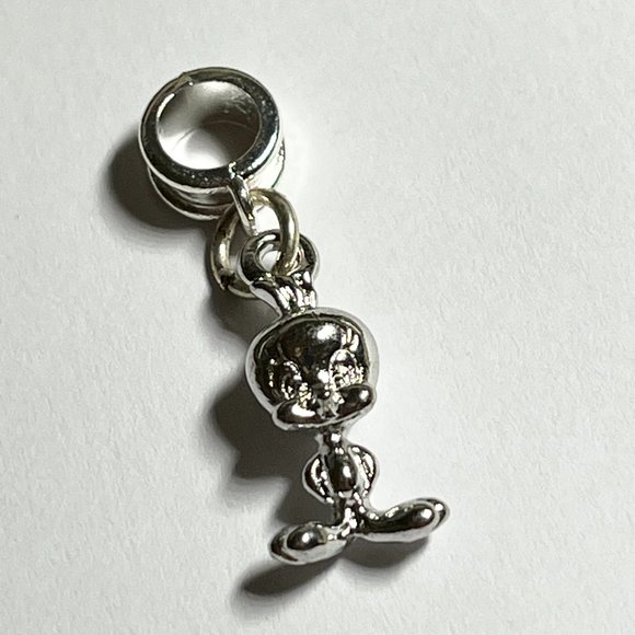 Vintage Tweety Bird Charm European Slider Bead for Bracelet Necklace Silver tone - Picture 4 of 8